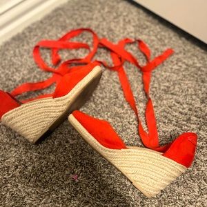 Old Navy Coral Espadrille Wedges